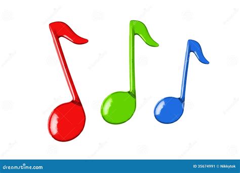 Three color music notes stock image. Image of note, green - 35674991