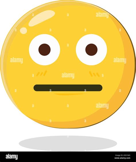 Cute Emoticon Indifferent emoticon with closed mouth. Cartoon Isolated ...