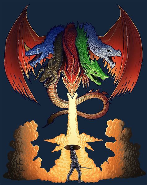 Dungeons and Dragons Tiamat T-Shirt Design, Justin Sadur on ArtStation ...