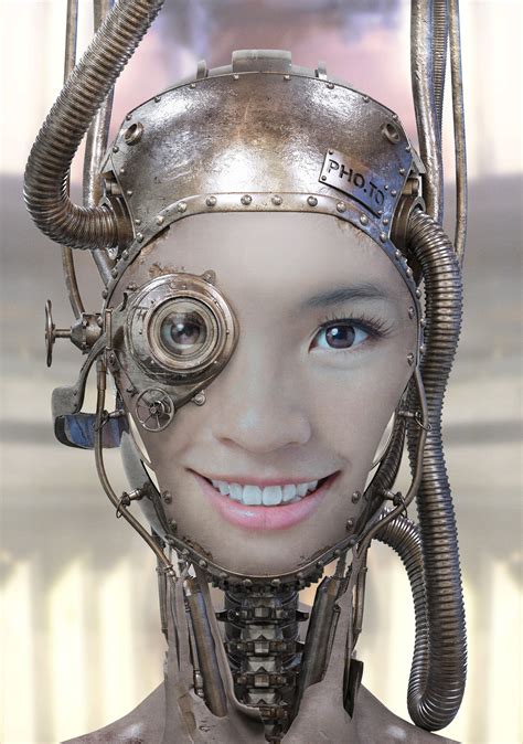 Turn yourself into a robot with online steampunk face effect