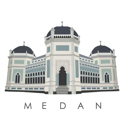 Famous Landmark of Medan City of Indonesia Stock Illustration ...