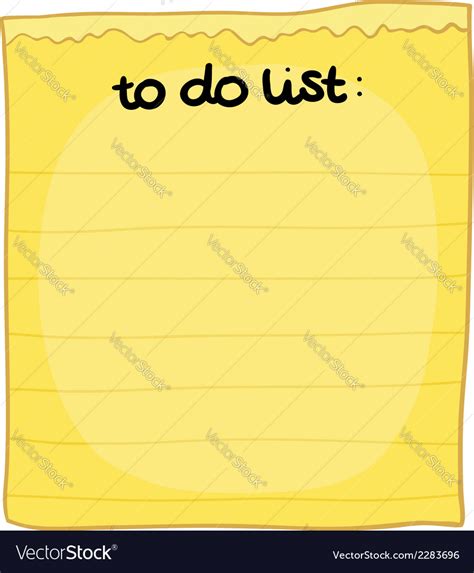 Cartoon to do list Royalty Free Vector Image - VectorStock