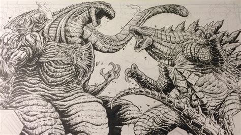 Matt Frank Draws Shin Godzilla vs Legendary Godzilla : GODZILLA