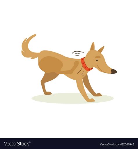 Brown Pet Dog Scratching From Fleas Animal Vector Image