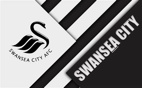 Download wallpapers Swansea City FC, logo, 4k, material design, white ...