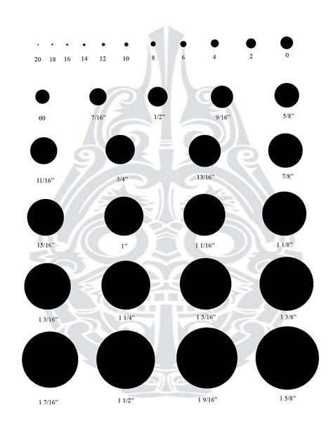 Ear Stretching size chart for my own sanity | Gauges size chart, Ear ...