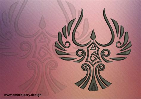 Tattoo celtic bird embroidery design