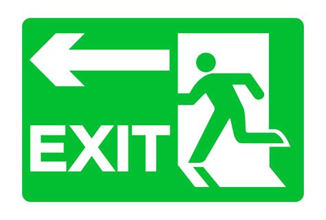 Exit Emergency Green Sign Isolate On White Background,Vector ...