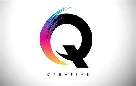 Q Brush Stroke Artistic Letter Logo Design with Creative Modern Look ...