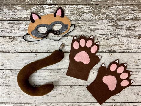 Siamese Cat Costume Siamese Cat Mask Siamese Cat Mittens - Etsy