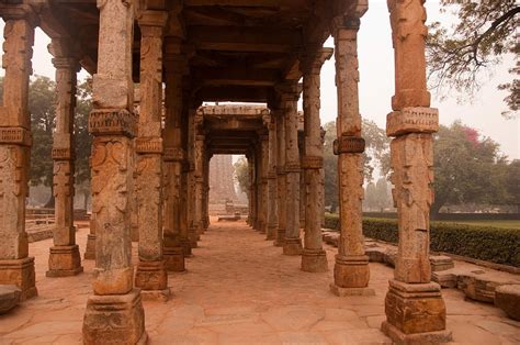 Artistic Pillars Are All That Remain Of This Old Monument Inside The ...