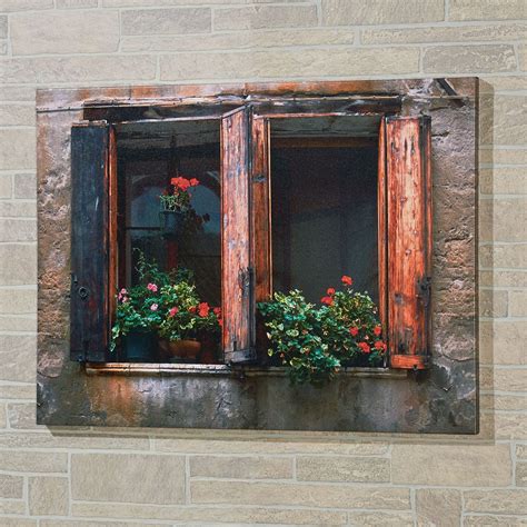 Due Window Scene Indoor Outdoor Canvas Wall Art