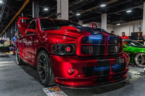 Truck that Turns Heads: Red Ram Boasting Custom Lighting and ...