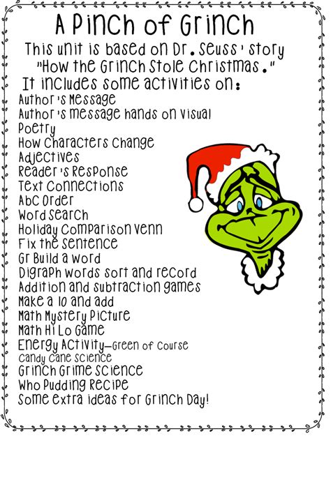 The Grinch Poem Printable - Printable Word Searches