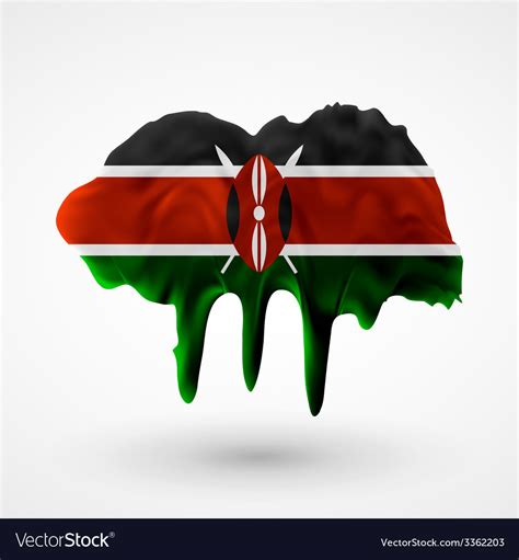 Flag of Kenya painted colors Royalty Free Vector Image