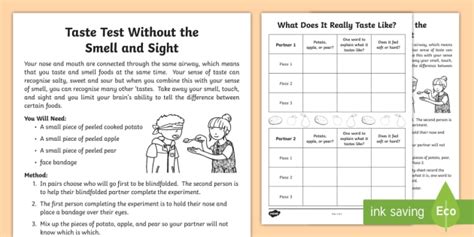 Taste Test Without The Smell and Sight Science Experiment