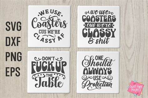 Naughty Coaster Quotes SVG Bundle Funny Coaster Sayings - Etsy Coasters ...