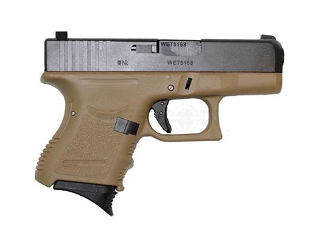 WE EU27 G27 Glock Tan Gas Blowback Pistol » DEFCON AIRSOFT