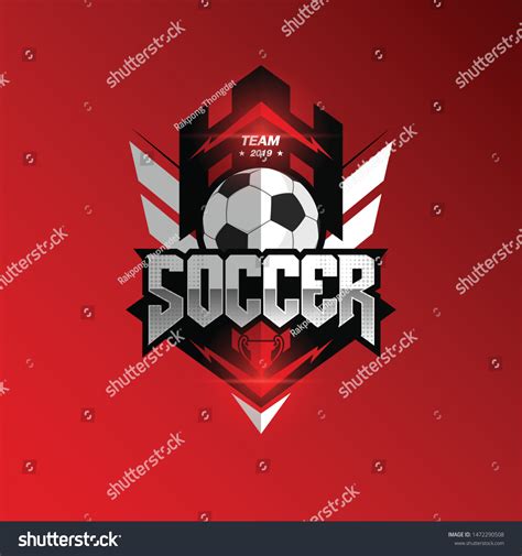 Soccer Football Badge Black Red Logo Stock Vector (Royalty Free ...