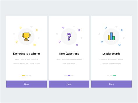 Quiz App Walkthrough | Web design quotes, Web design, App onboarding