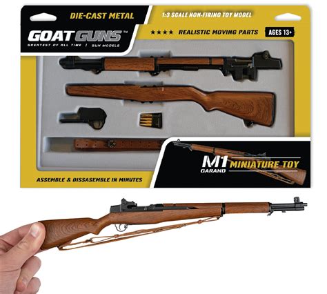 Buy GOAT S Miniature M1 Garand Model Black / Wood Grain | 1:3 Scale ...