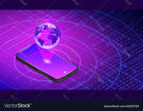 3d smartphone with a glowing hologram Royalty Free Vector