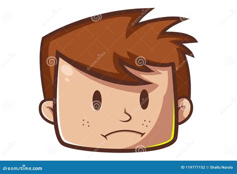 Vector Cute Boy Face Illustration Stock Vector - Illustration of ...