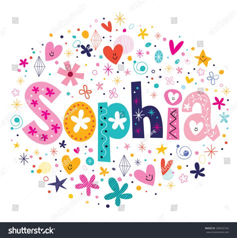 Sophia Female Name Decorative Lettering Type Design Stock Vector ...