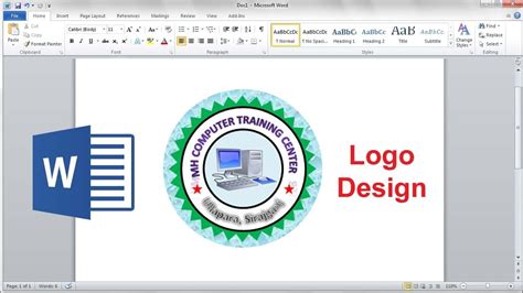 How to make Professional Circle Logo logo design in Microsoft word ...