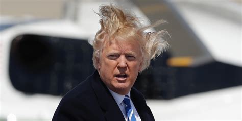 Trump's hair blowing during Thursday's high winds in 5 photos, 1 video ...