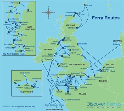 Map Uk Ferry Routes - Direct Map