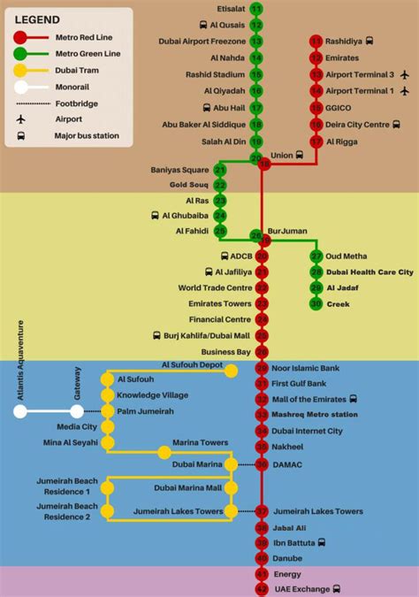 New Dubai Metro Green Line Map 2020