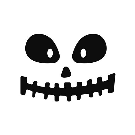 Scary Ghost Horror Face Silhouette Vector For Carving On Halloween ...