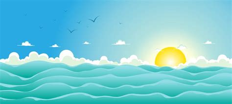 Summer Ocean Background 263247 Vector Art at Vecteezy