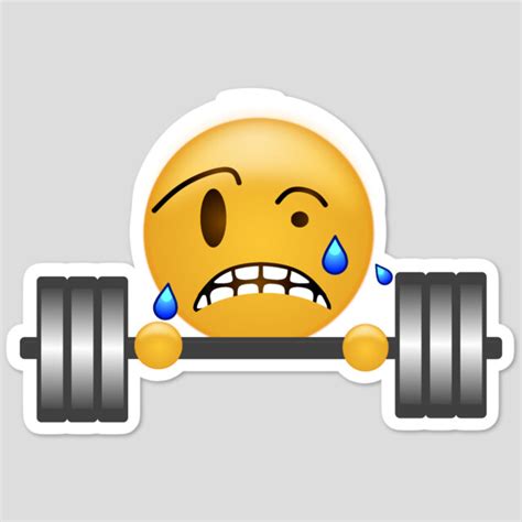 TSLoE4 Gym Weight Lifting Gainz Emoji Sticker By Zenet Design By Humans