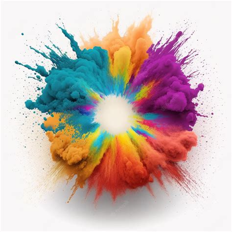 Premium Photo | Holi powder Color splash paints round border isolated ...