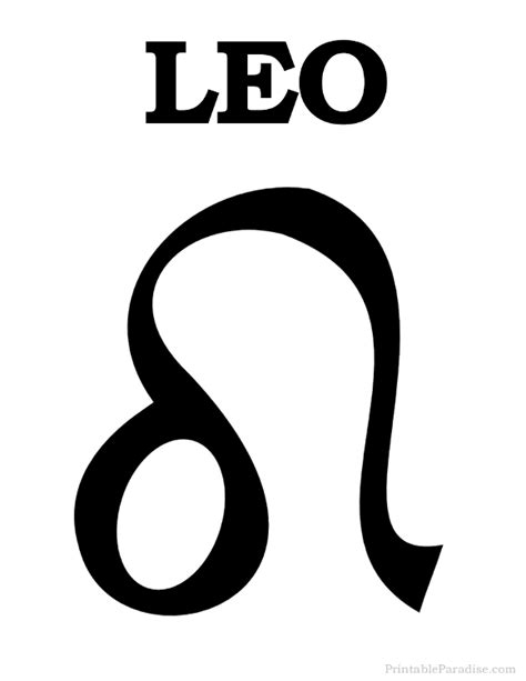 Printable Leo Zodiac Sign - Print Leo Symbol