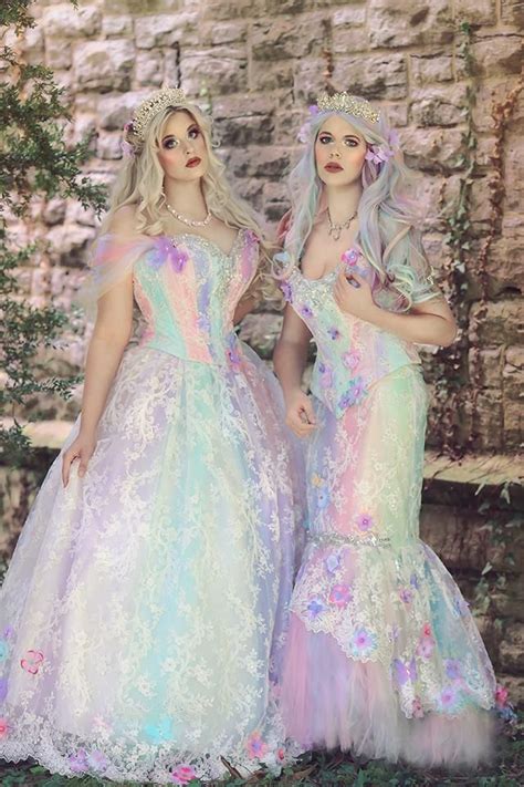 Fairy Fantasy Pastel Unicorn Rainbow Gown | Rainbow wedding dress ...