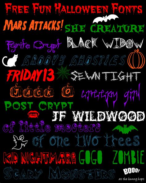 Free Fun Halloween Fonts - As The Bunny Hops®