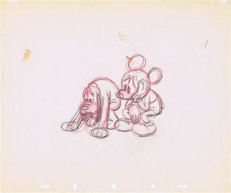 Walt Disney Sketches - Pluto & Mickey Mouse - Walt Disney Characters ...