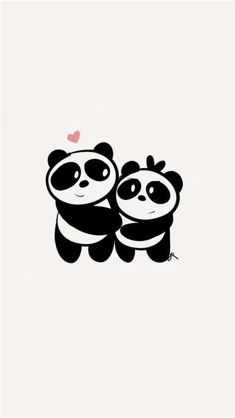 iPhone X Cute Couple Panda Wallpaper - Best iPhone Wallpaper | Cute ...