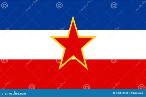 Vector Illustration of a Yugoslav Flag Stock Vector - Illustration of ...