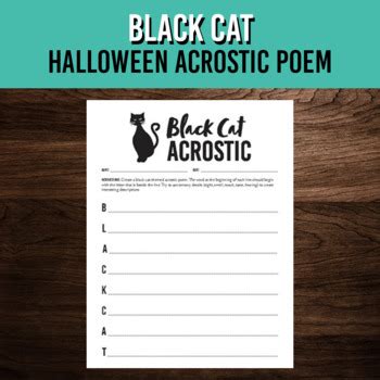 Black Cat Acrostic Poem Writing Activity - Halloween by Creating2Learn