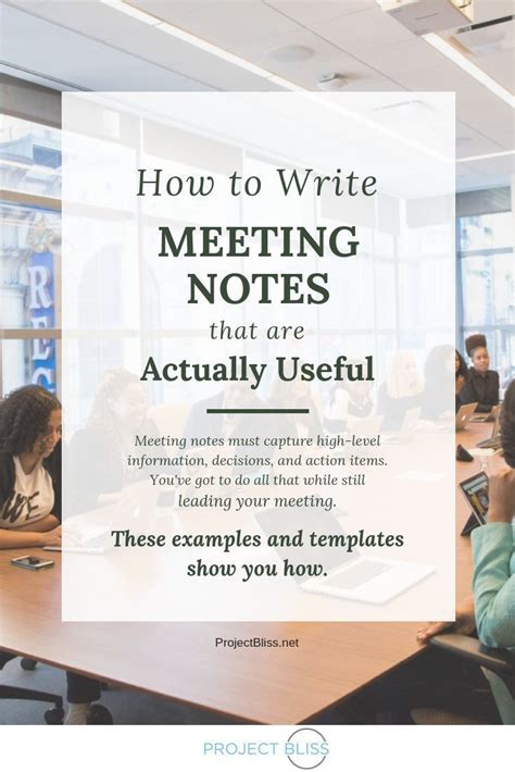 How to Take Perfect Meeting Notes (Template and Samples) - Project ...