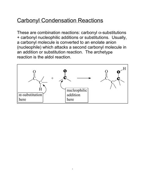 Carbonyl Condensation Reactions