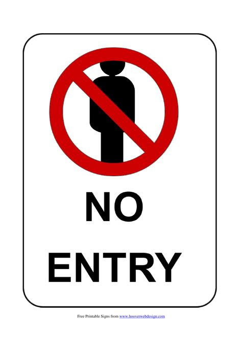 No Entry Signs | Poster Template - Free Printable No Entry Sign | Free ...