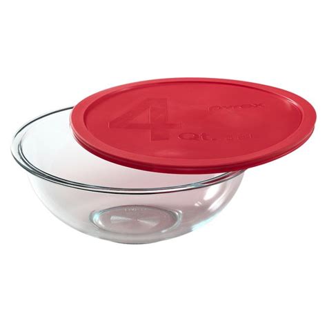 4-quart Mixing Bowl with Red Lid | Pyrex