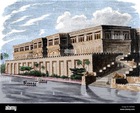 An ancient Palace located in Assyrian. "Ancient History", 1913. Later ...