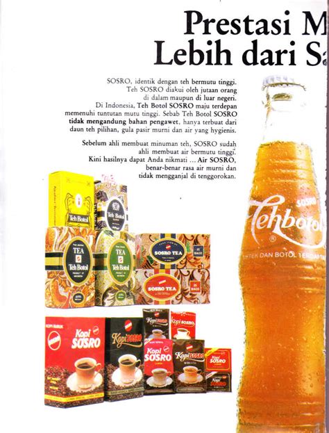 Iklan Teh Dus Botol Sosro (Sarinah_No.159 Th.III, Oktober 1988 ...