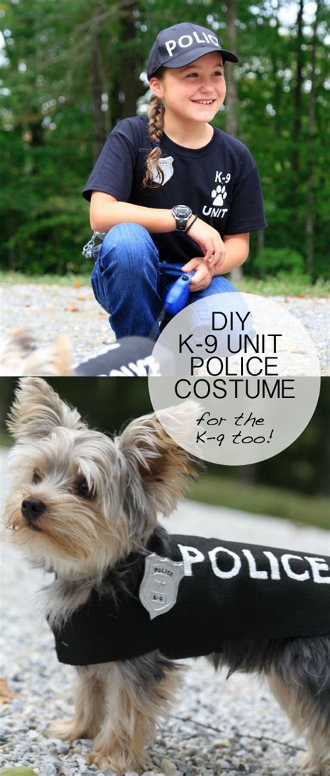 DIY Police Costume and K-9 Dog Halloween Costume